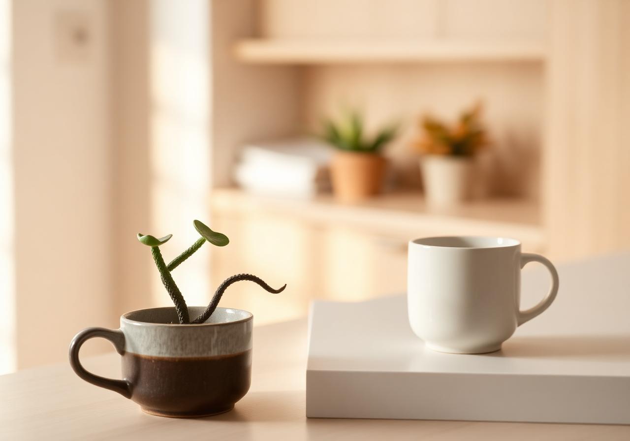 A calm clinic corner — soft afternoon light, plant on the counter.